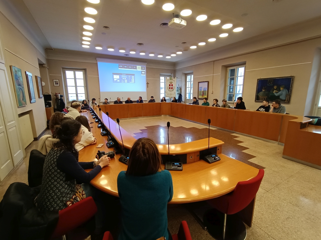 Empfang der Erasmus-Teilnehmer durch den Bürgermeister Sergio Bossi