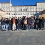 Erasmus-Teilnehmer aus Odry, Borgomanero und Bad Mergentheim vor dem Königspalast in Turin