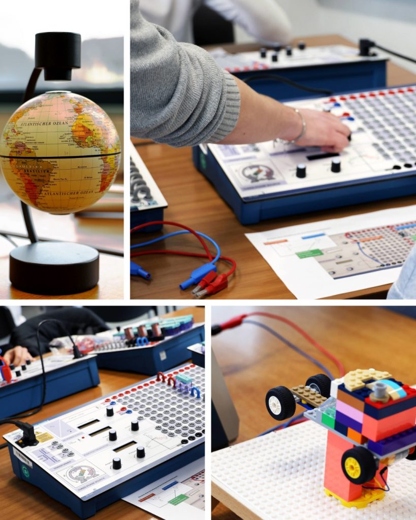 Elektronik-Experimentierboard und Modellauto